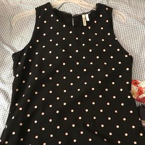Bon Ami Black Polka Dot Top Button Detail XS